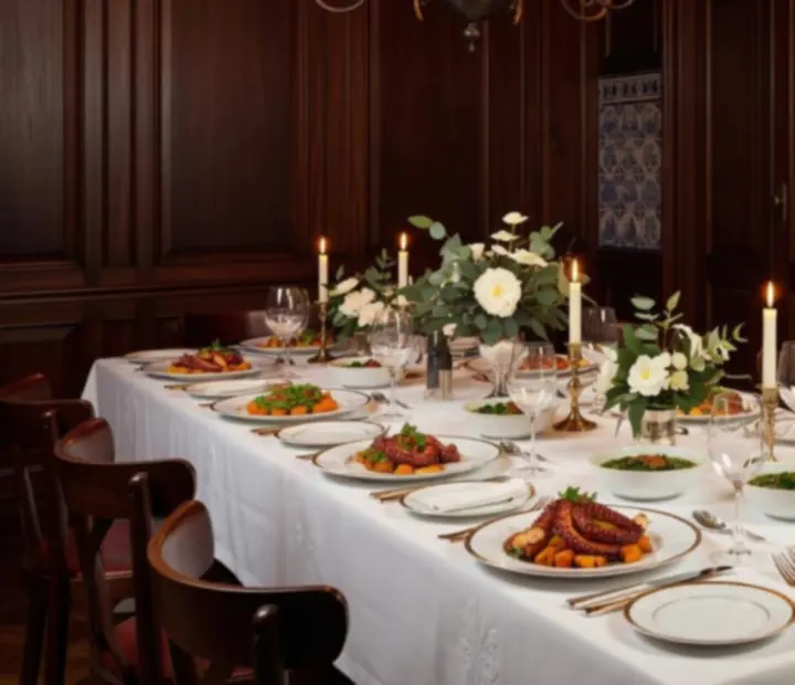 Grupo a brindar com copos de vinho num jantar elegante
