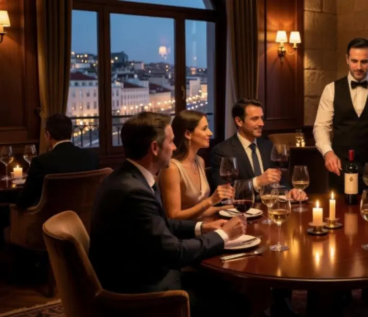 Prova de vinhos privada em ambiente elegante num restaurante em Portugal